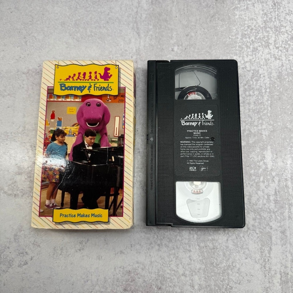 Barney & Friends VHS Practice Makes Music Time Life 1993 Rare Tested & Working